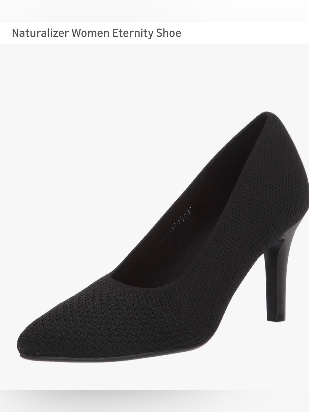 Naturalizer Black Pointed Knit Pump